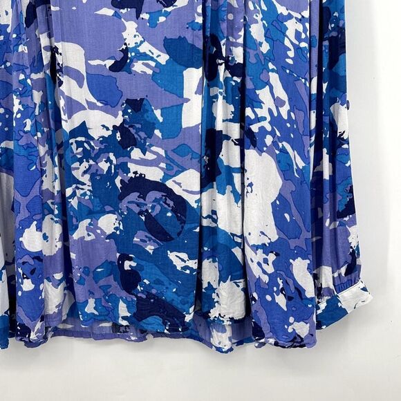 Multiples Abstract Embellished Collar Tunic Womens XL Purple Blue White Artsy - Picture 5 of 7